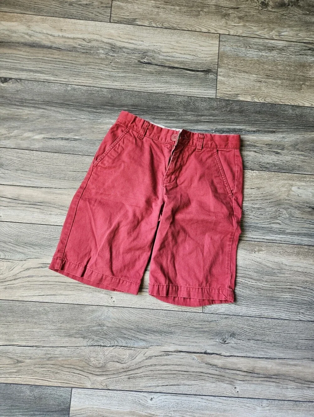 Kids Flat Front Shorts in Red